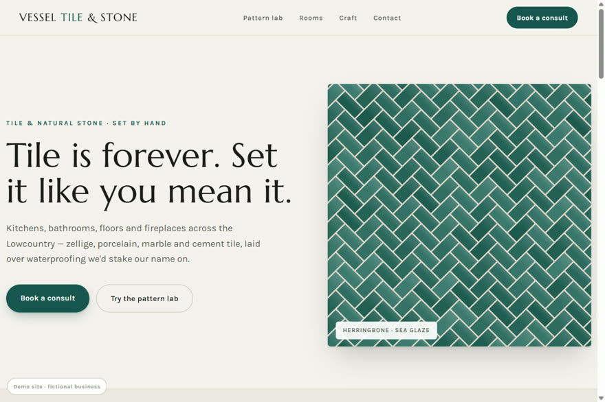 Tile installer demo site